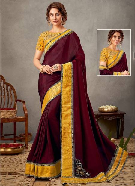 Maroon Colour Norita 41500 Series Arinya Mahotsav New Designer Festive wear Silk Saree Collection 41510 B